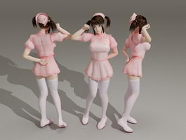 Cute Anime Nurse 3d model preview