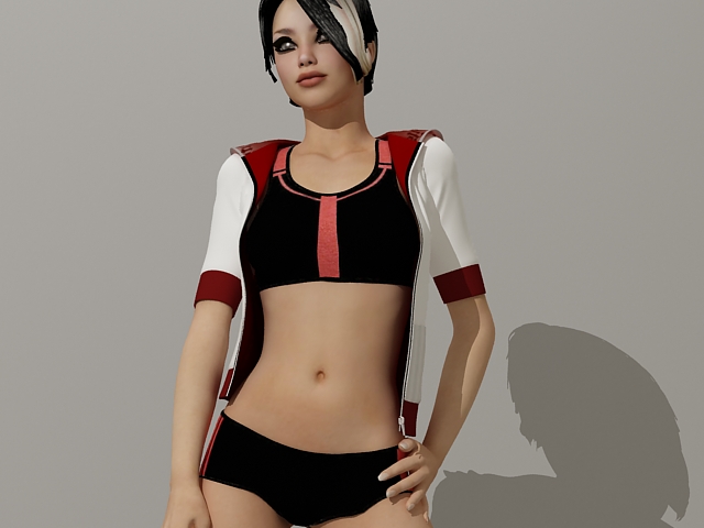 Adult Cheerleader Girl 3d rendering