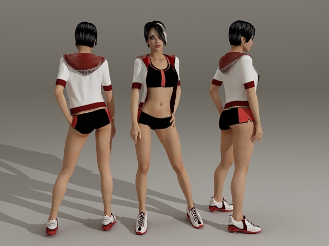 Adult Cheerleader Girl 3D Model 