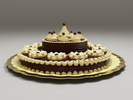 Decorating Chocolate Cake 3d model preview