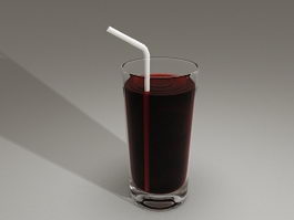 Cup of Cola with Straw 3d model preview