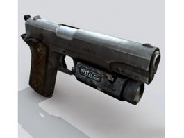 M1911 pistol with laser 3d model preview