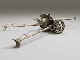 Pak 38 Anti-Tank Gun 3d model preview