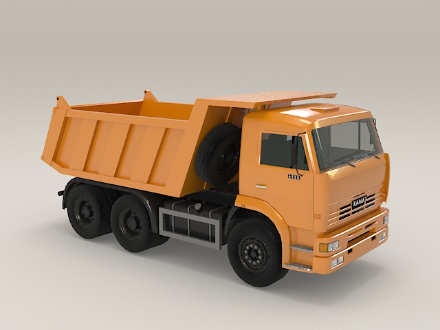 Construction dump truck 3d model 3ds Max files free download - modeling
