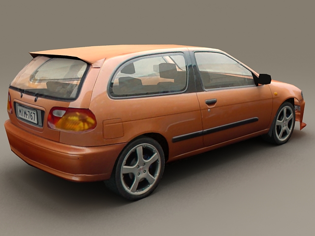 Orange Pinto Wagon 3d rendering