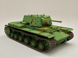 WW2 KV-1B Tank 3d model preview