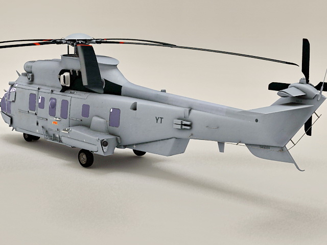 Eurocopter AS332 Super Puma 3d rendering
