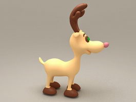 Cute deer cartoon 3d model preview
