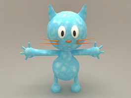 Cartoon Blue Cat 3d model preview