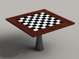 Square Chess Table 3d model preview