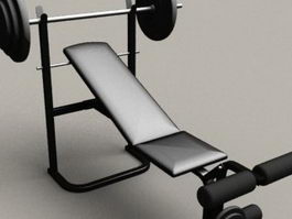 Gym Weight Bench 3d model preview