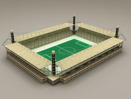 Soccer stadium 3d model preview