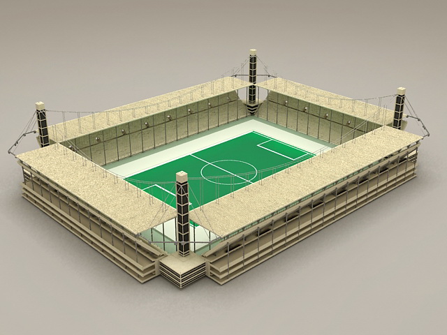 Soccer stadium 3d rendering
