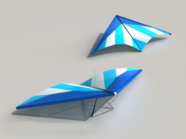 Hang Glider Low Poly 3d rendering