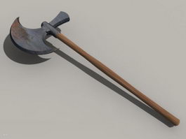 Long handled battle axe 3d preview