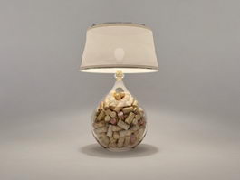 Art deco cork table lamp 3d model preview