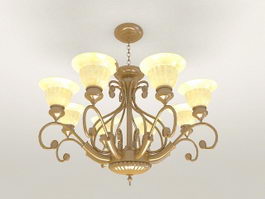 Vintage Brass Chandelier 3d preview