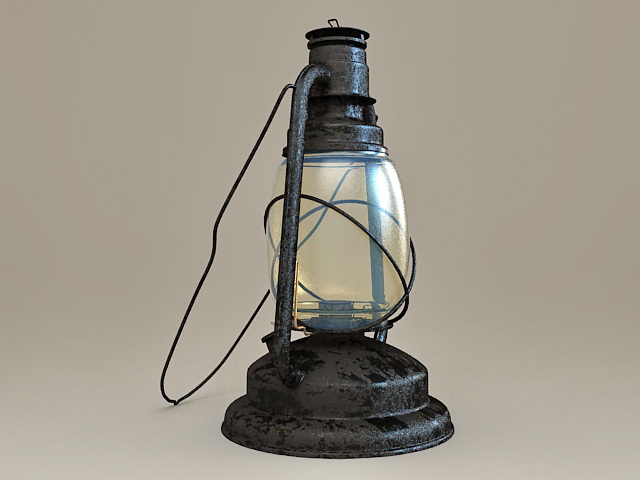 Old kerosene lantern low-poly 3D Model in Lamp 3DExport