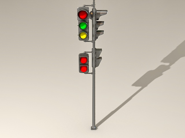 Street Traffic Lights 3d rendering