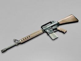 Armalite AR-10 Rifle 3d model preview