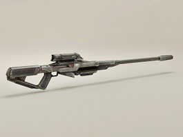 Futuristic Sniper Rifle Concept 3d model preview