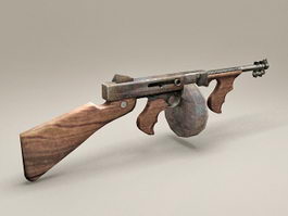 Vintage Russian Machine Gun 3d model preview