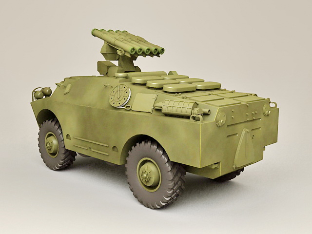 Russian BRDM Armoured Fighting Vehicle 3d rendering