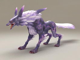 Purple Spirit Wolf 3d model preview