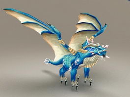 Blue Dragon Character 3d model preview