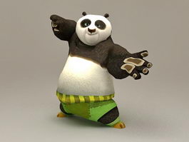 Kung Fu Panda Rigged & Animated 3d model preview