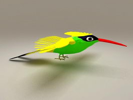 Yellow Hummingbird 3d model preview