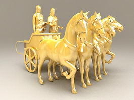 Roman Chariot With Driver 3d model preview