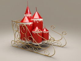 Christmas Candles with Rack 3d preview