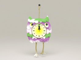 Owl Hang Clock 3d model preview