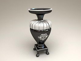 Black Tall Floor Vase 3d preview