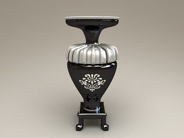 Black Tall Floor Vase 3d rendering