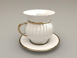 Vintage Cup and Saucer Set 3d model preview