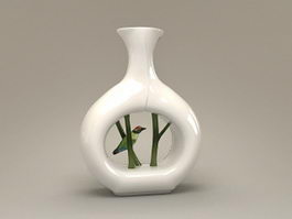 Porcelain Bird Vase 3d model preview