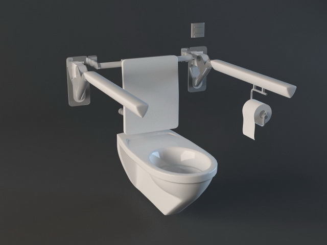 Handicap Bathroom Toilet 3d rendering