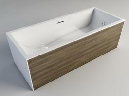 Bathtub with Wood Surround 3d model preview
