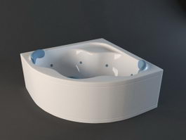 Corner Whirlpool Tub 3d model preview