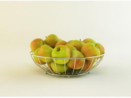 Apples with Wire Basket 3d model preview