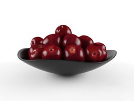 Red Plum On Plate 3d preview