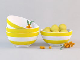 Fruits in Bowl 3d model preview