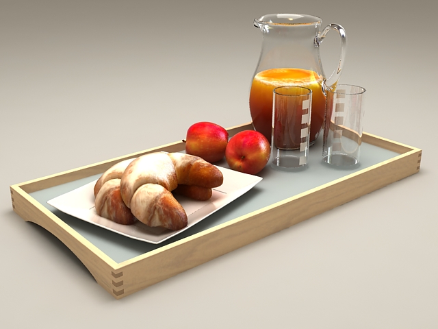 French Breakfast Set 3d rendering