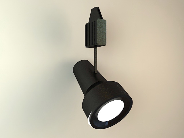 Black Spotlight Low Poly 3d rendering