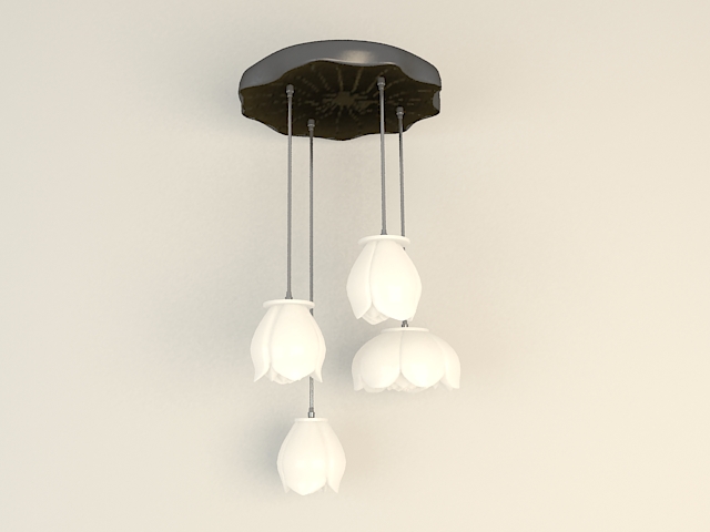 White Kitchen Pendant Light 3d rendering