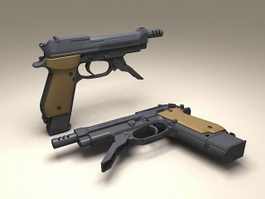 Beretta 93R Pistol 3d model preview
