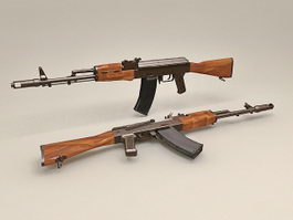 Russian AK-74 Rifle 3d model preview