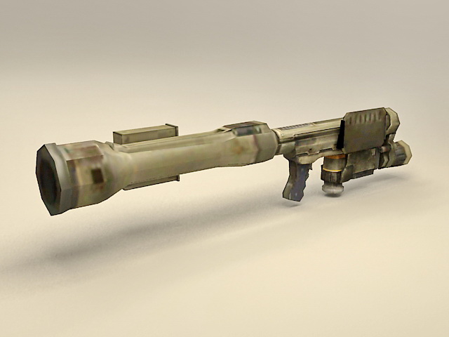 Future RPG rocket-propelled grenade 3d rendering